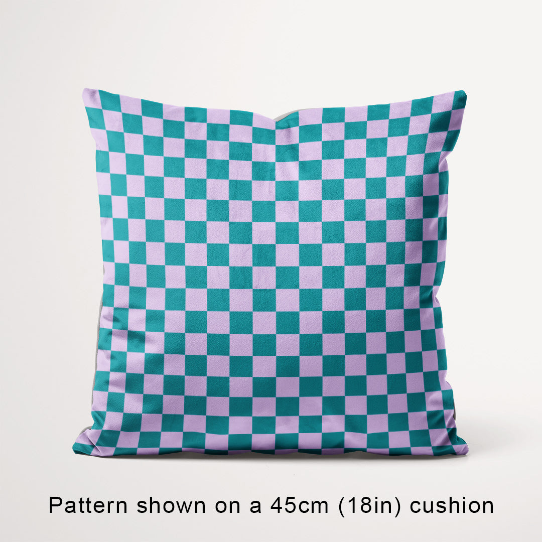 Check Lilac and Teal fabric, 45cm view