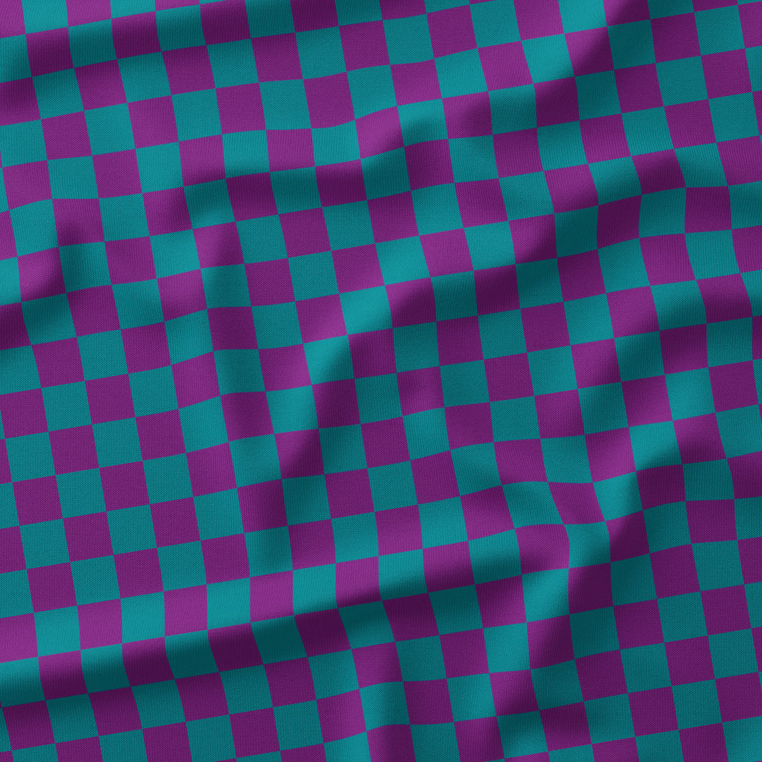 Check Purple and Teal fabric