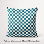 Check Teal and Cream fabric, 45cm view