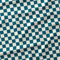 Check Teal and Cream fabric