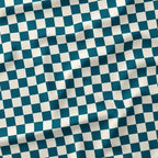 Check Teal and Cream fabric