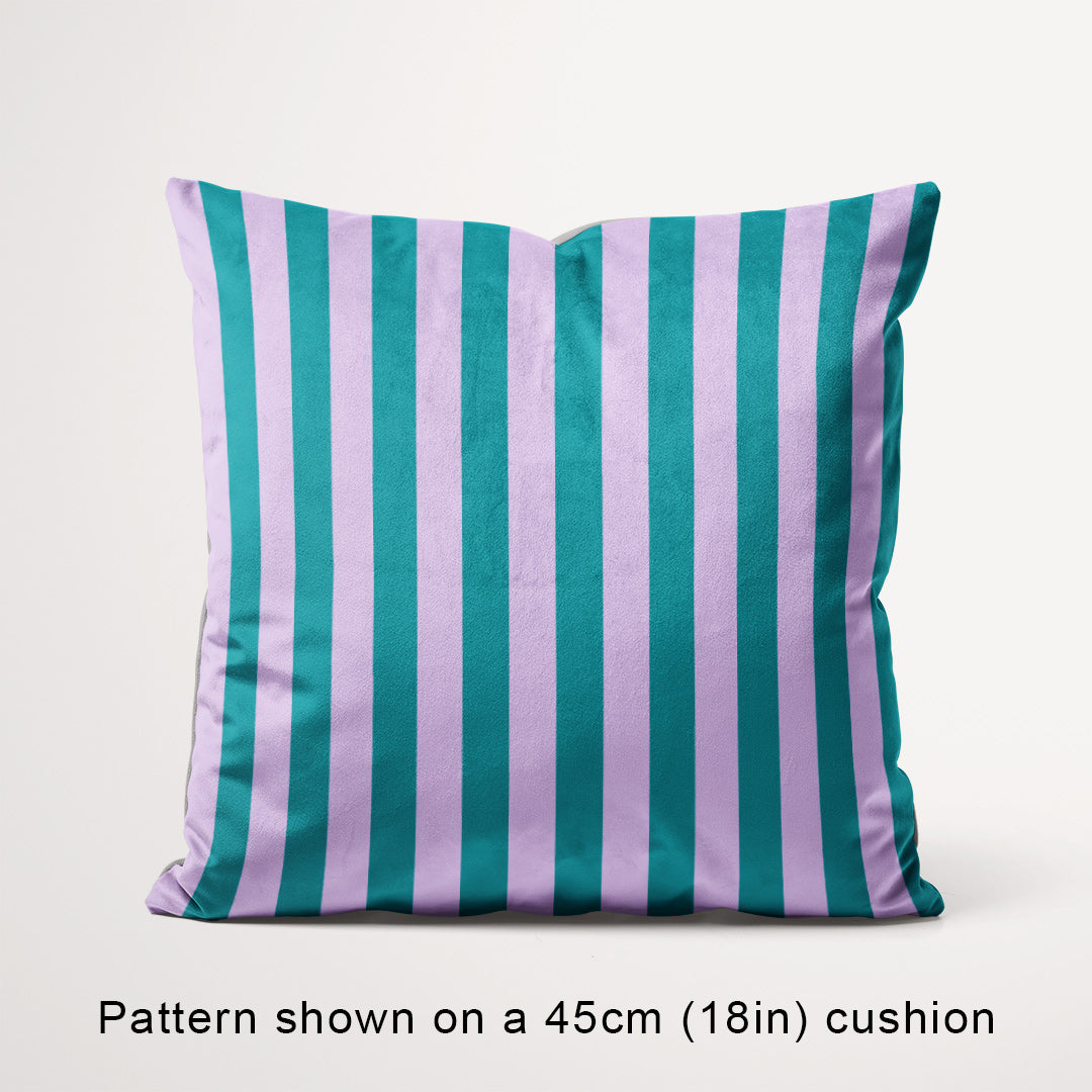 Stripe Lilac and Teal fabric, 45cm view
