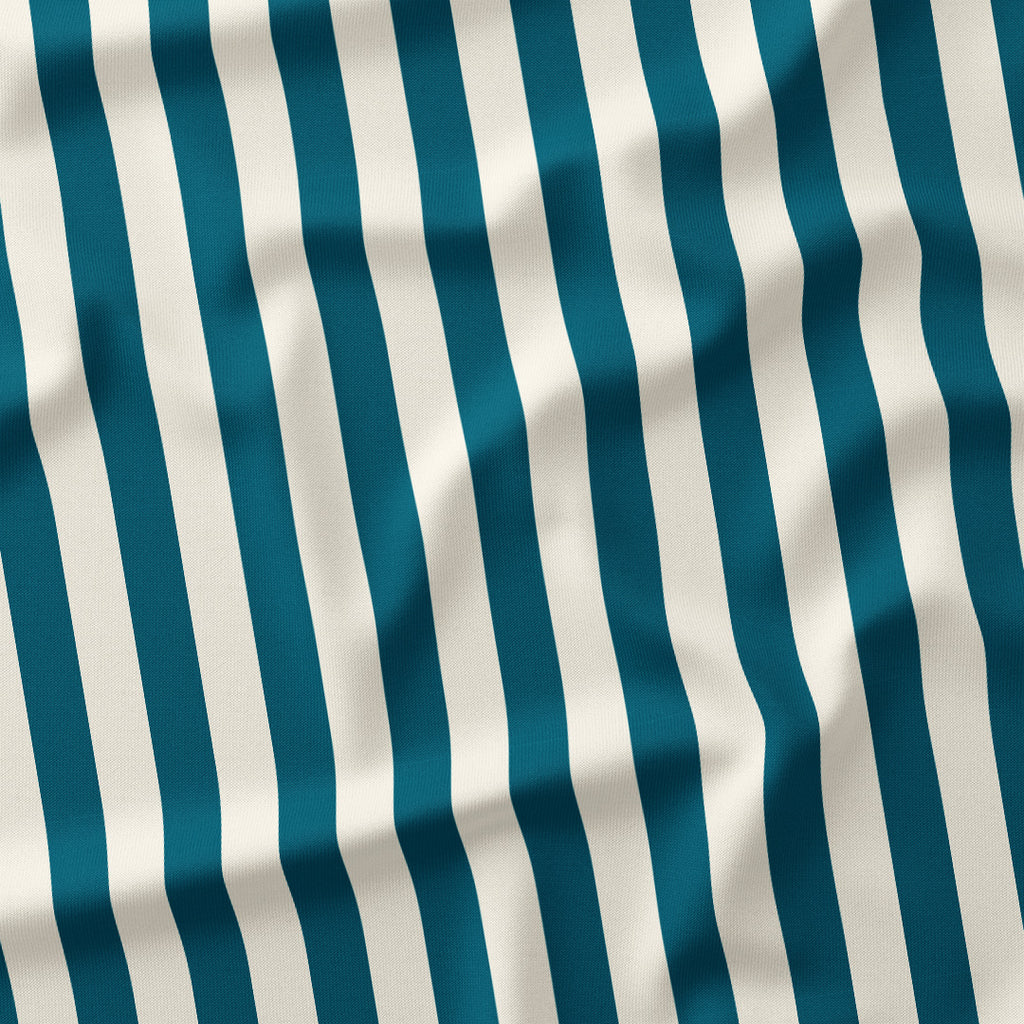 Stripe Teal and Cream fabric
