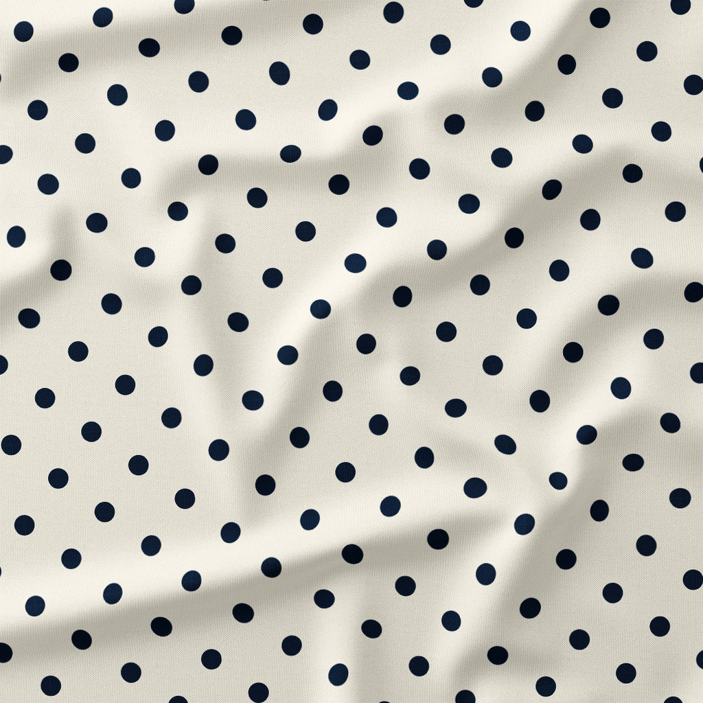 Polka Dot Navy and Cream fabric