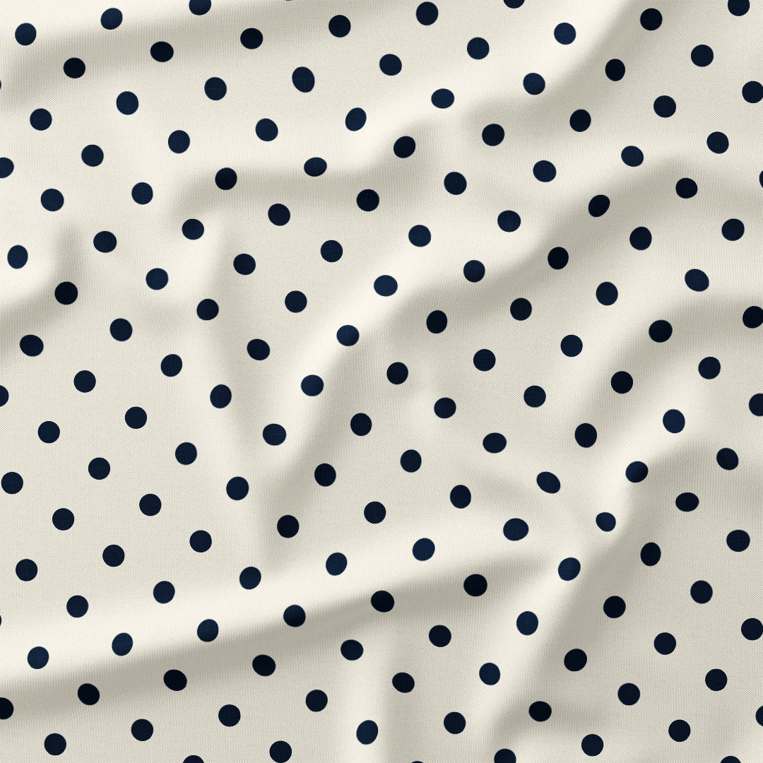 Polka Dot Navy and Cream fabric