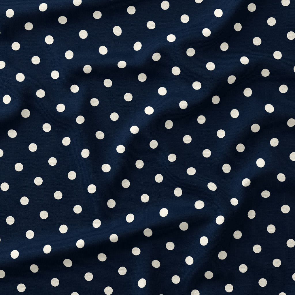 Polka Dot Cream and Navy fabric