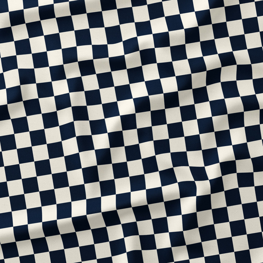 Check Navy and Cream fabric