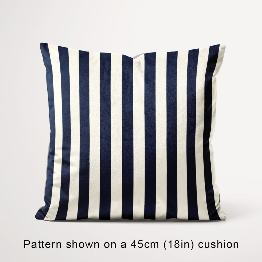 Stripe Navy and Cream fabric, 45cm view