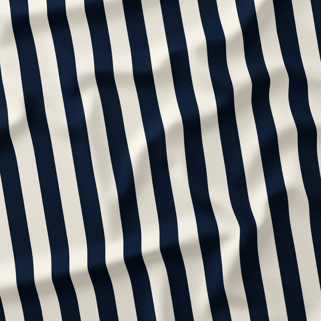 Stripe Navy and Cream fabric
