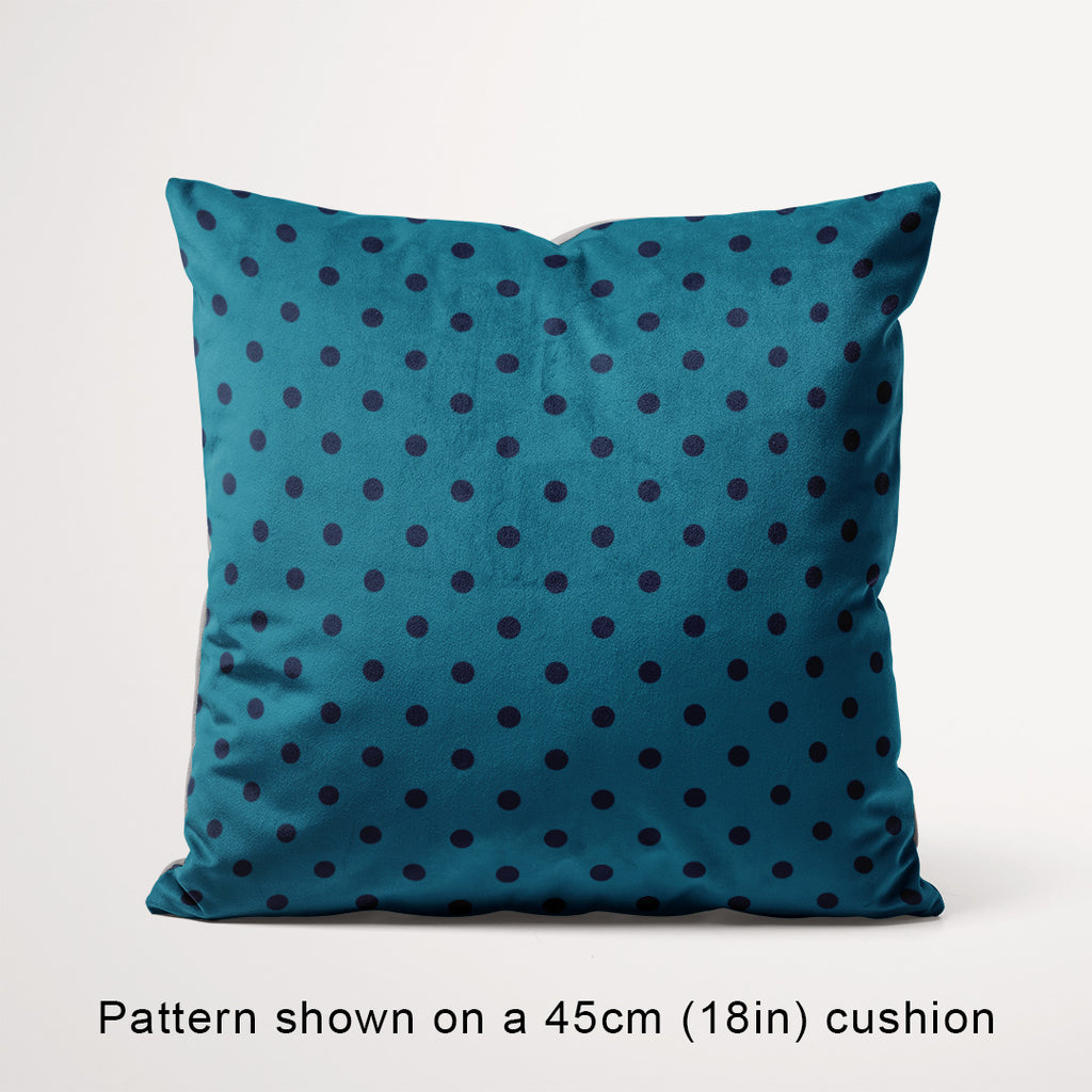 Polka Dot Navy and Dark Teal fabric, 45cm view