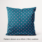 Polka Dot Pink and Dark Teal fabric, 45cm view