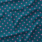 Polka Dot Pink and Dark Teal fabric