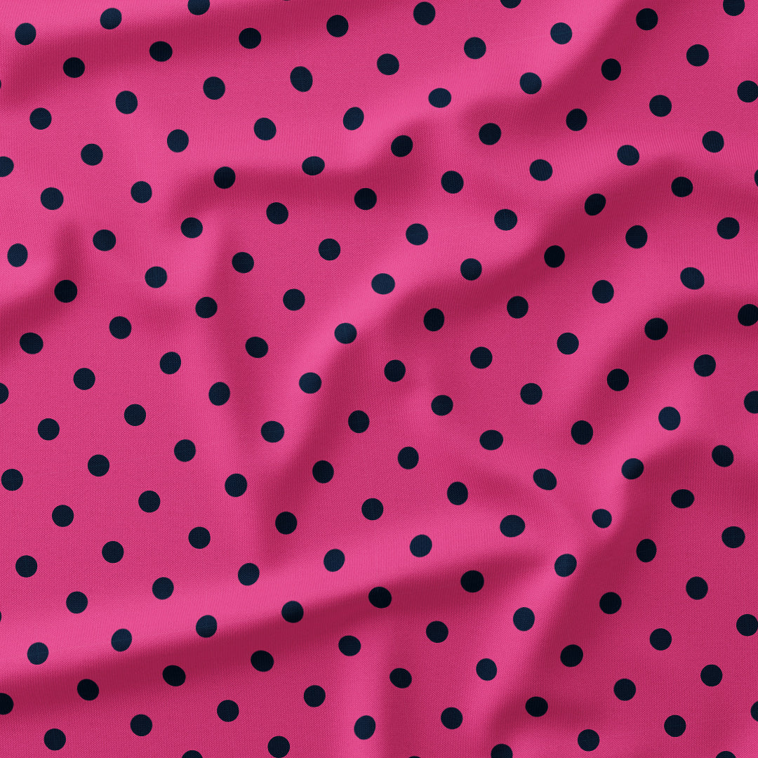 Polka Dot Navy and Pink fabric
