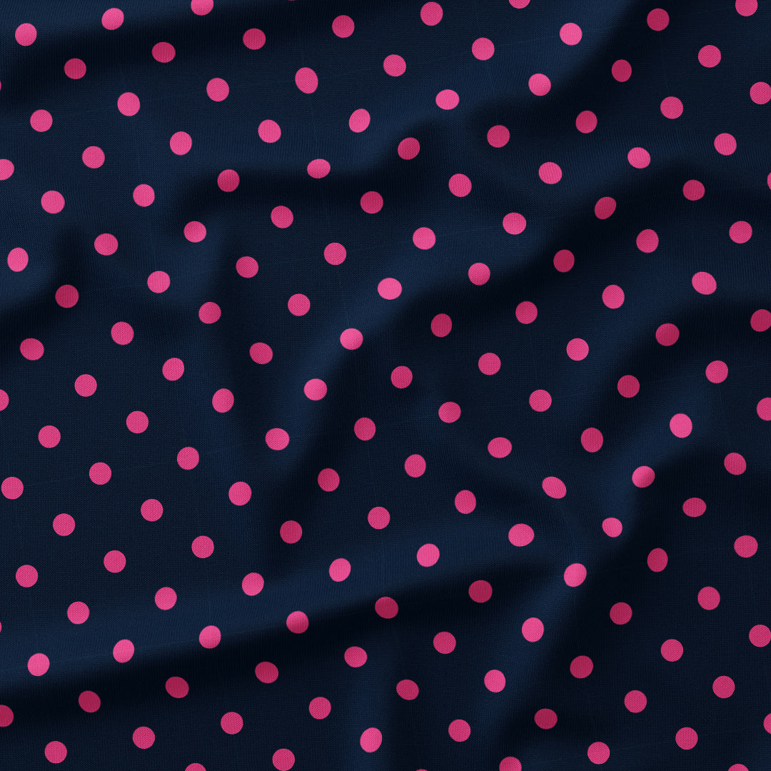 Polka Dot Pink and Navy fabric
