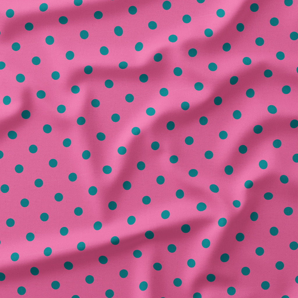 Polka Dot Teal and Pink fabric