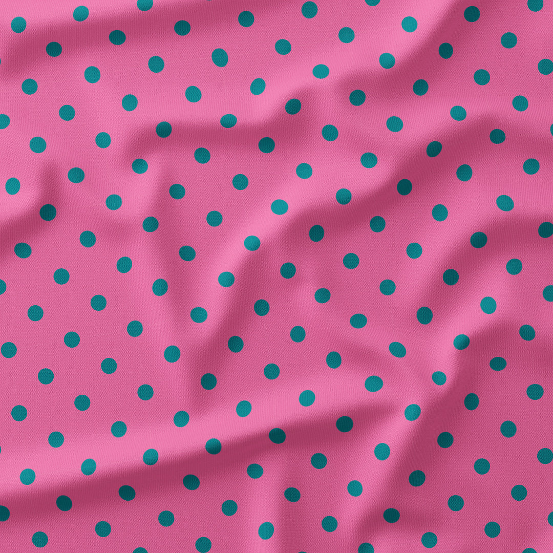 Polka Dot Teal and Pink fabric