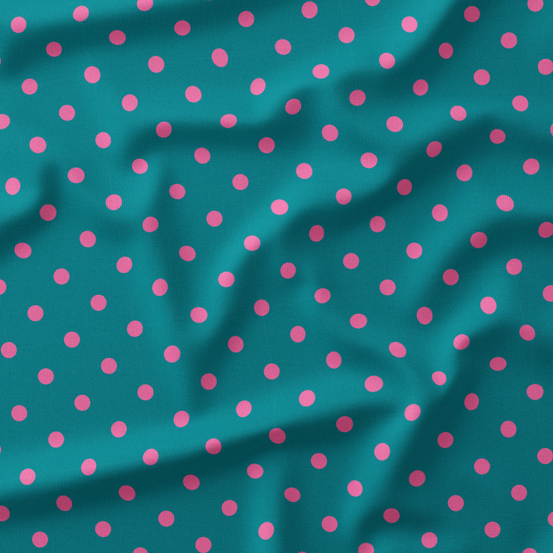 Polka Dot Pink and Teal fabric