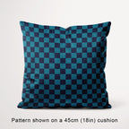 Check Navy and Dark Teal fabric, 45cm view