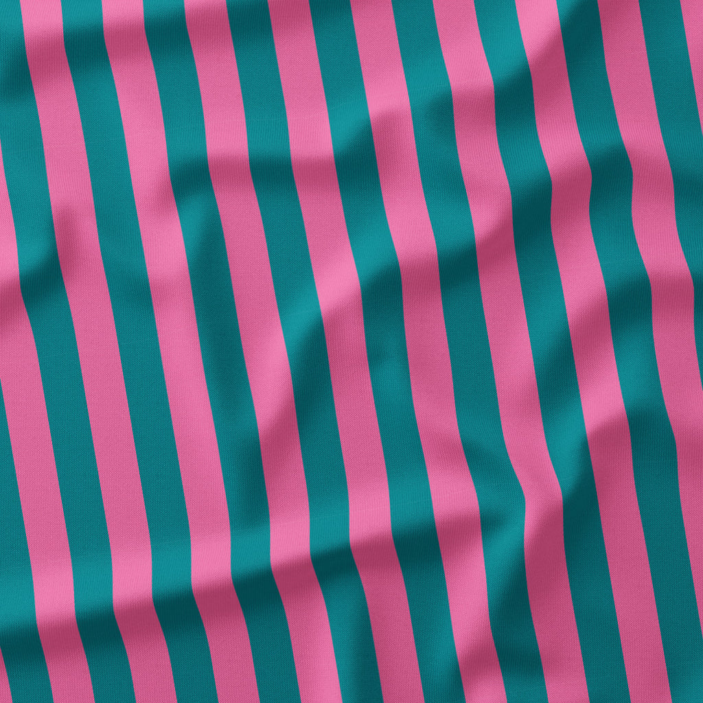 Stripe Pink and Teal fabric