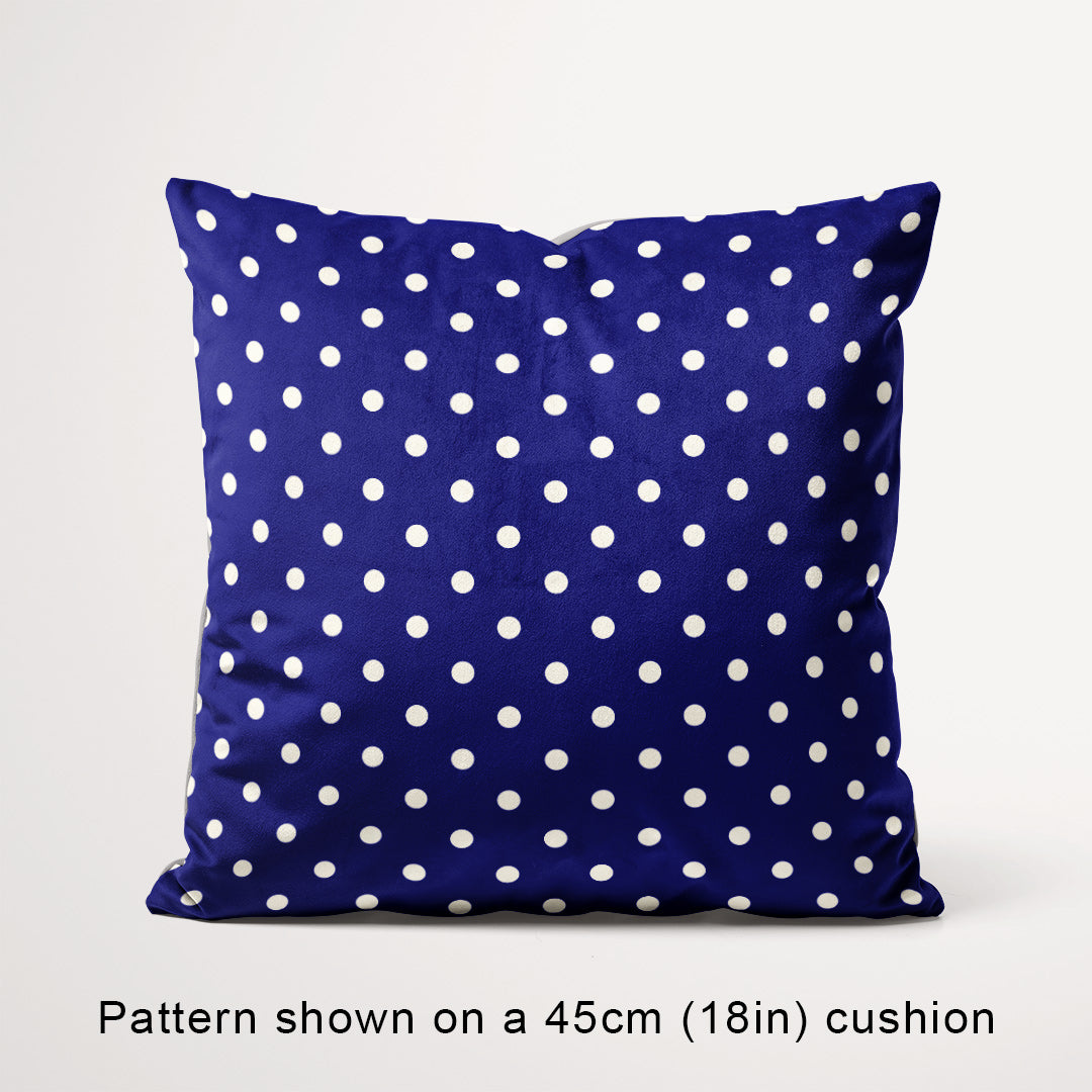 Polka Dot Cream and Dark Blue fabric, 45cm view