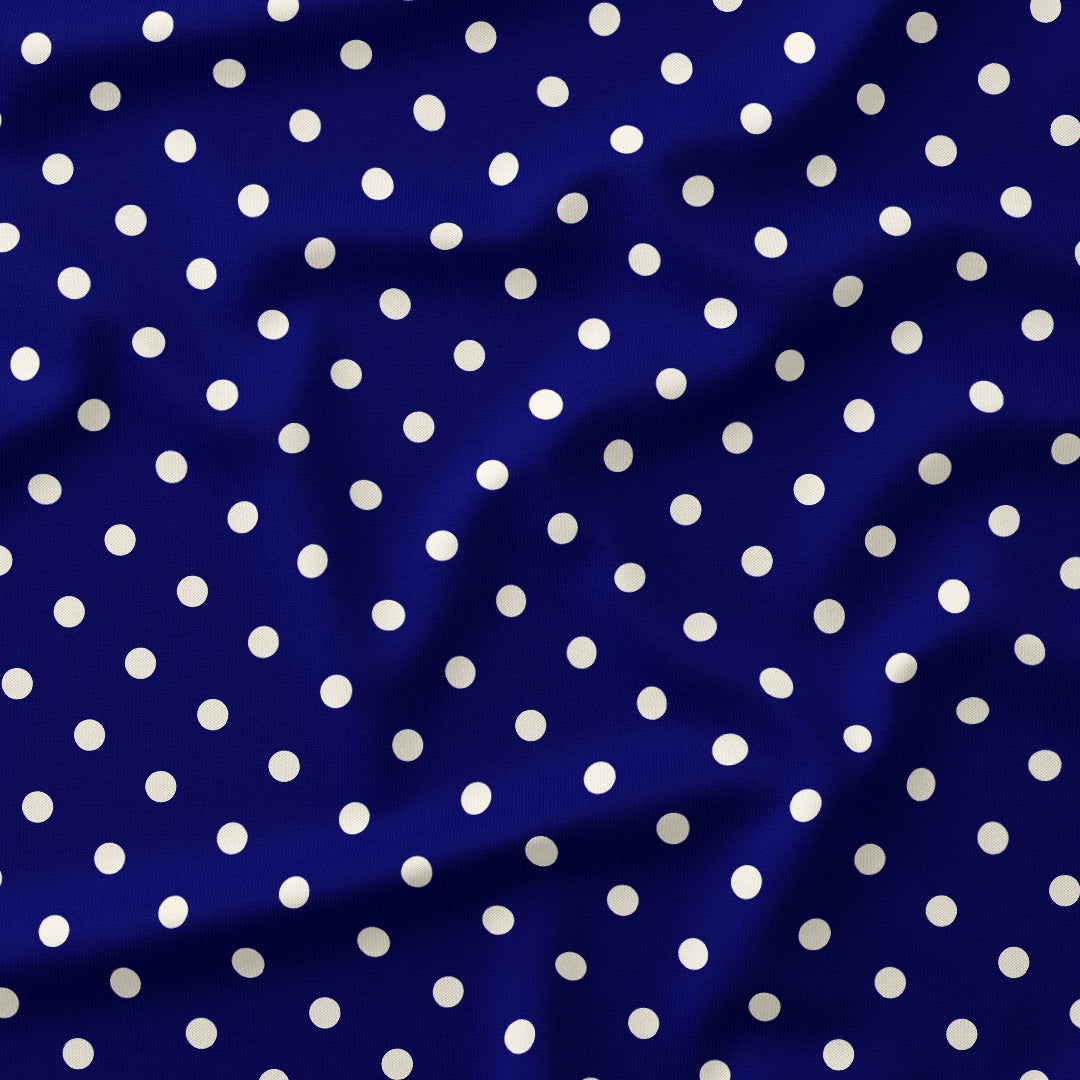 Polka Dot Cream and Dark Blue fabric