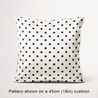 Polka Dot Dark Blue and Cream fabric, 45cm view