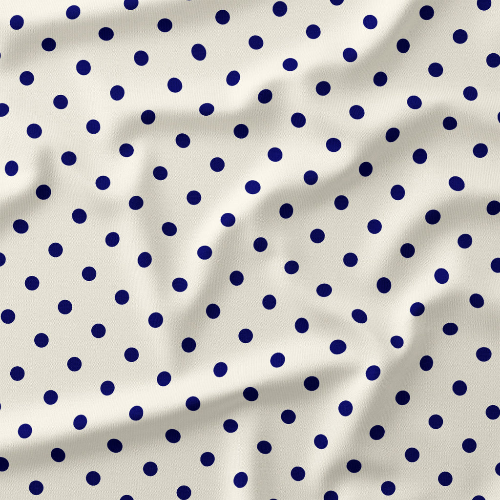 Polka Dot Dark Blue and Cream fabric