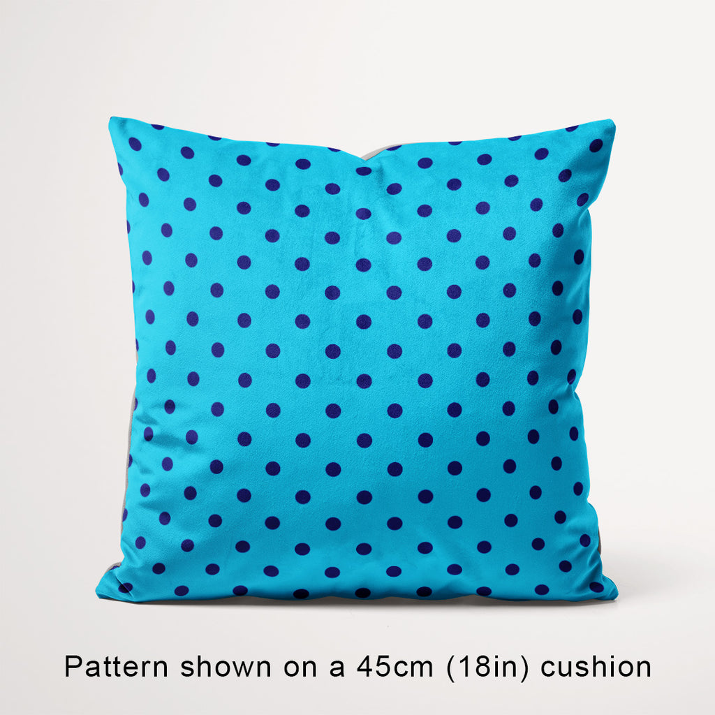 Polka Dot Dark Blue and Aqua fabric, 45cm view