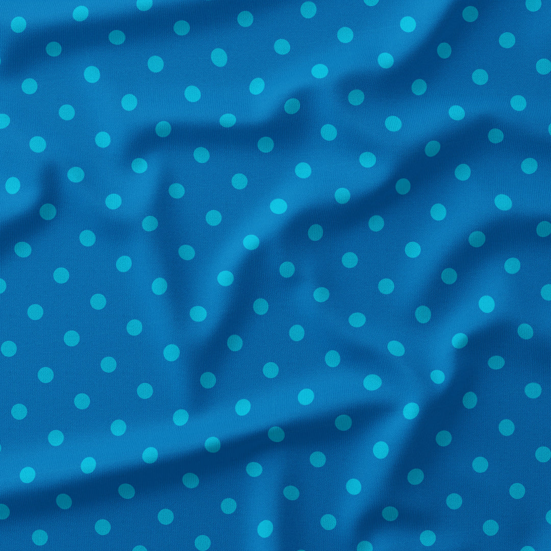 Polka Dot 0.5in Aqua and Mid Blue Fabric