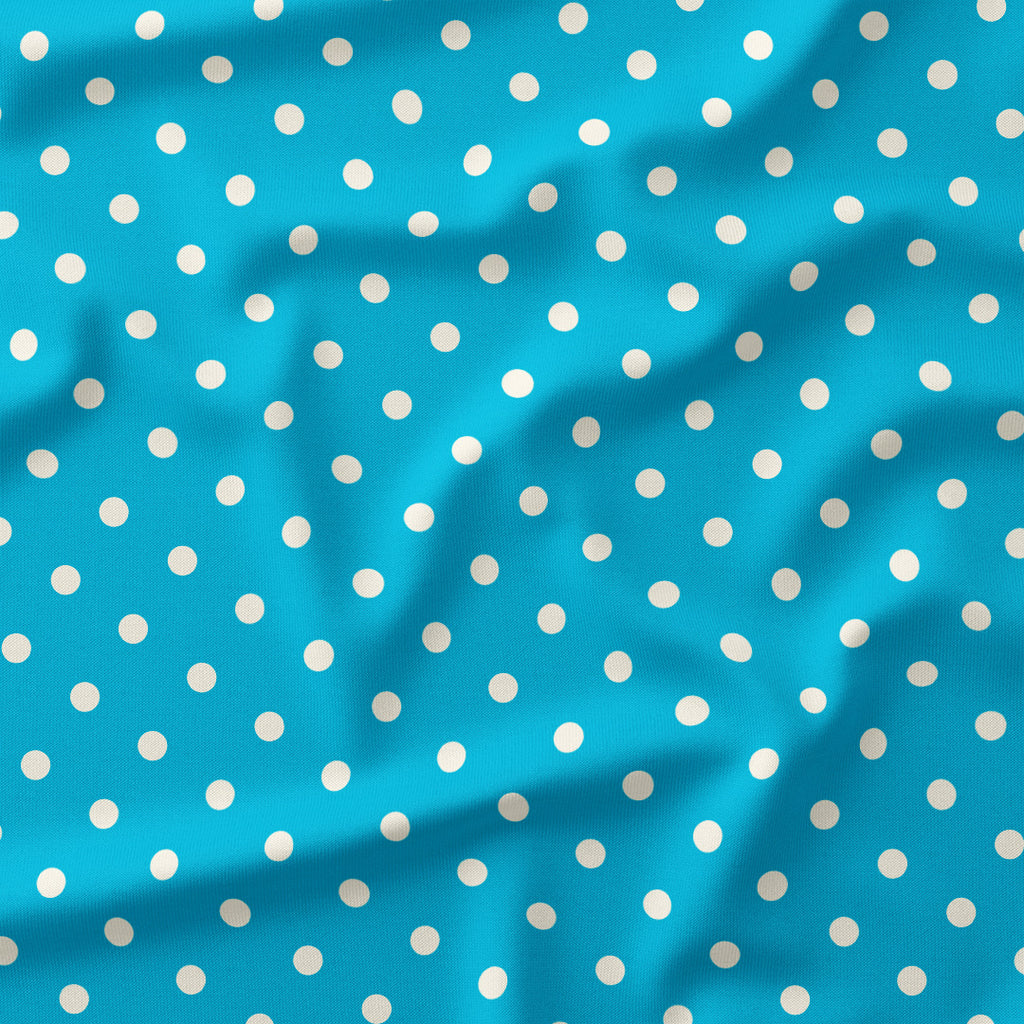 Polka Dot Cream and Aqua fabric