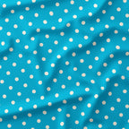 Polka Dot Cream and Aqua fabric
