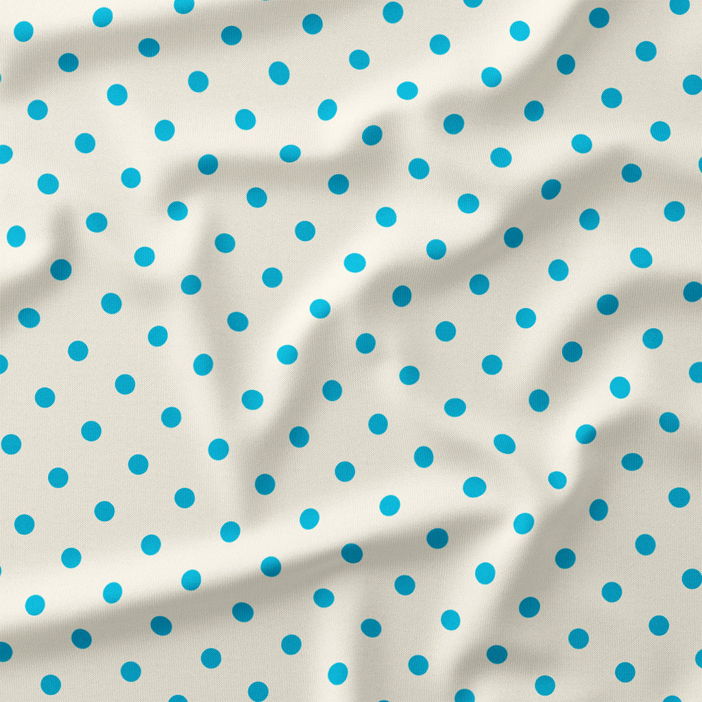 Polka Dot Aqua and Cream fabric