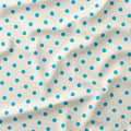 Polka Dot Aqua and Cream fabric