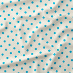 Polka Dot Aqua and Cream fabric