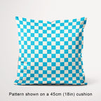 Check Aqua and Cream fabric, 45cm view