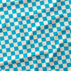 Check Aqua and Cream fabric