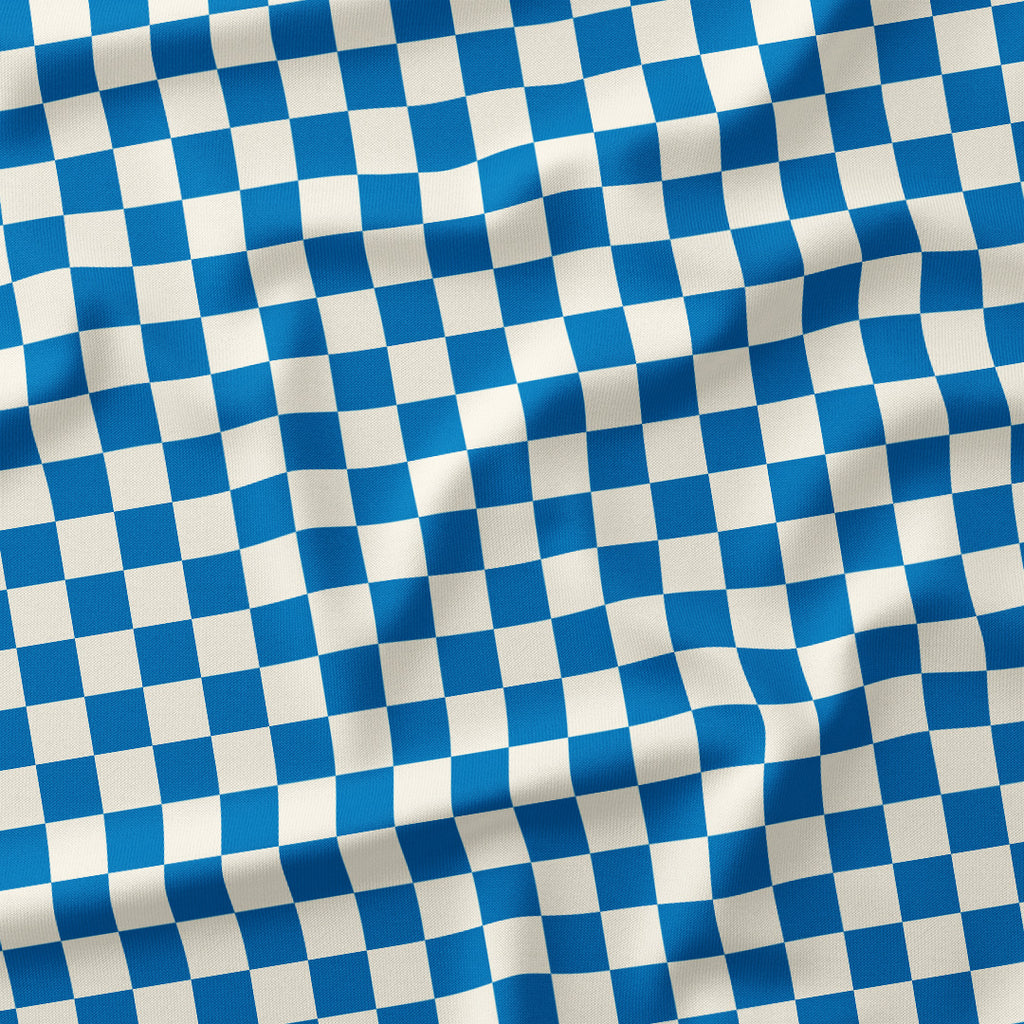 Check Blue and Cream fabric