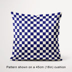 Check Dark Blue and Cream fabric, 45cm view