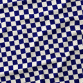 Check Dark Blue and Cream fabric