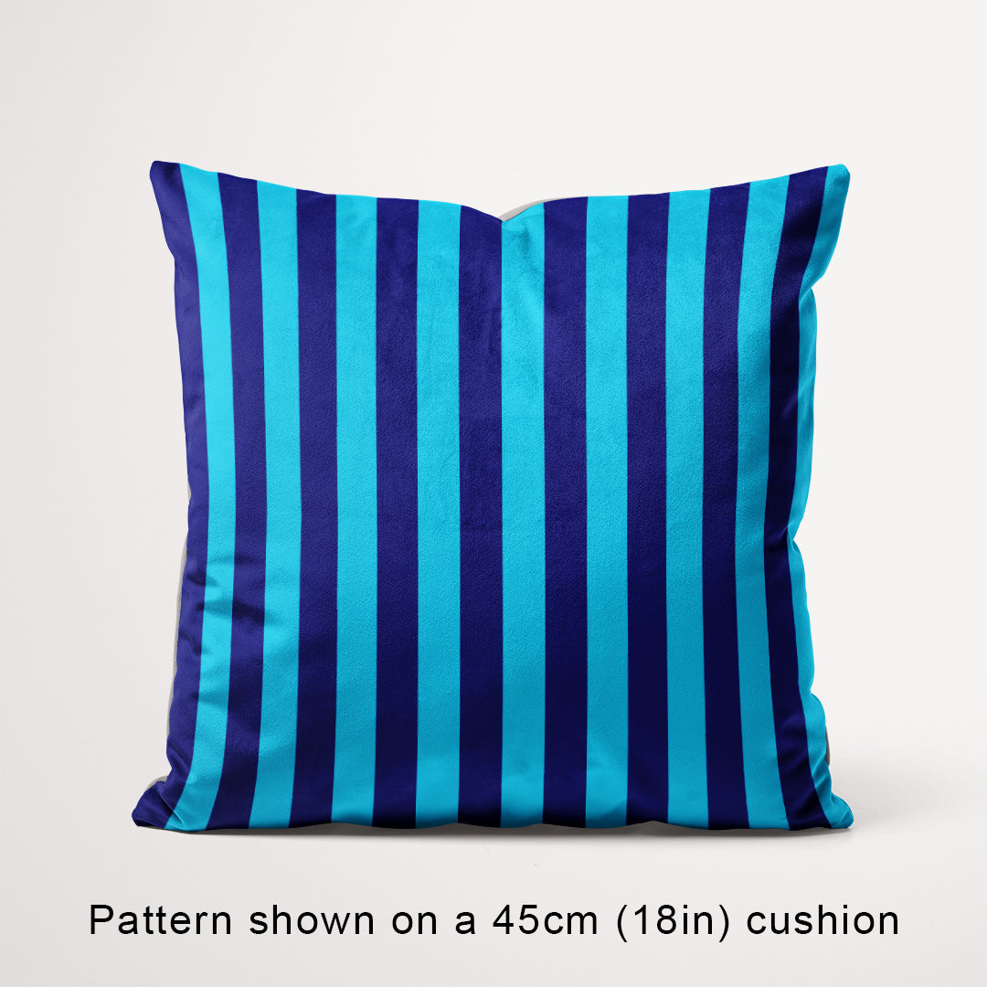Stripe Dark Blue and Aqua fabric, 45cm view