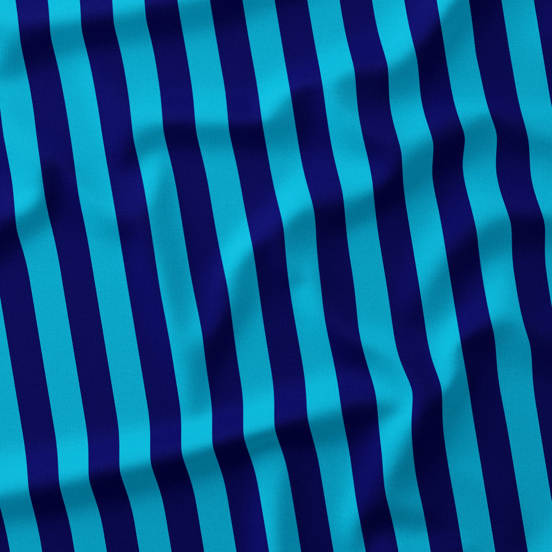 Stripe Dark Blue and Aqua fabric