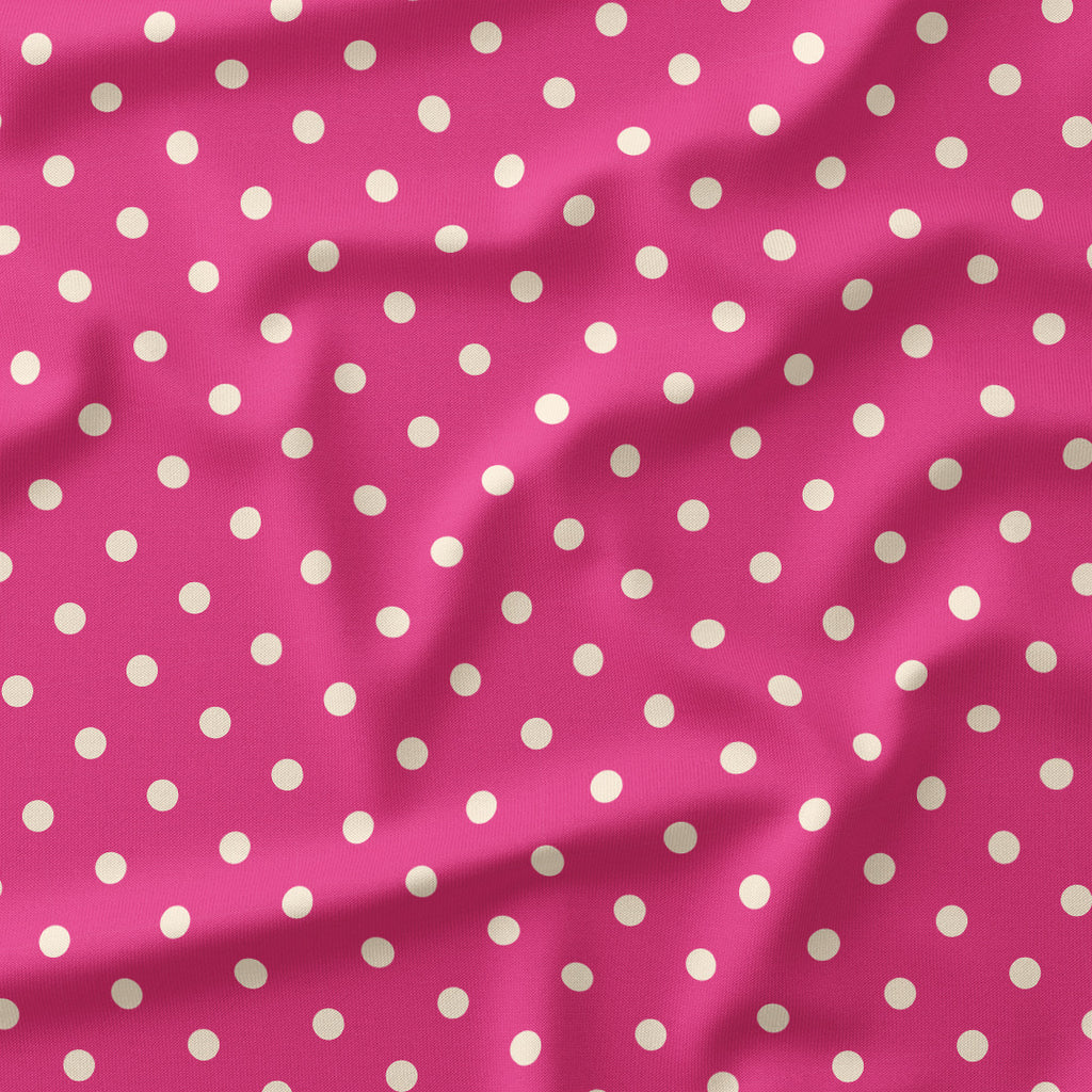 Polka Dot Cream and Dark Pink fabric