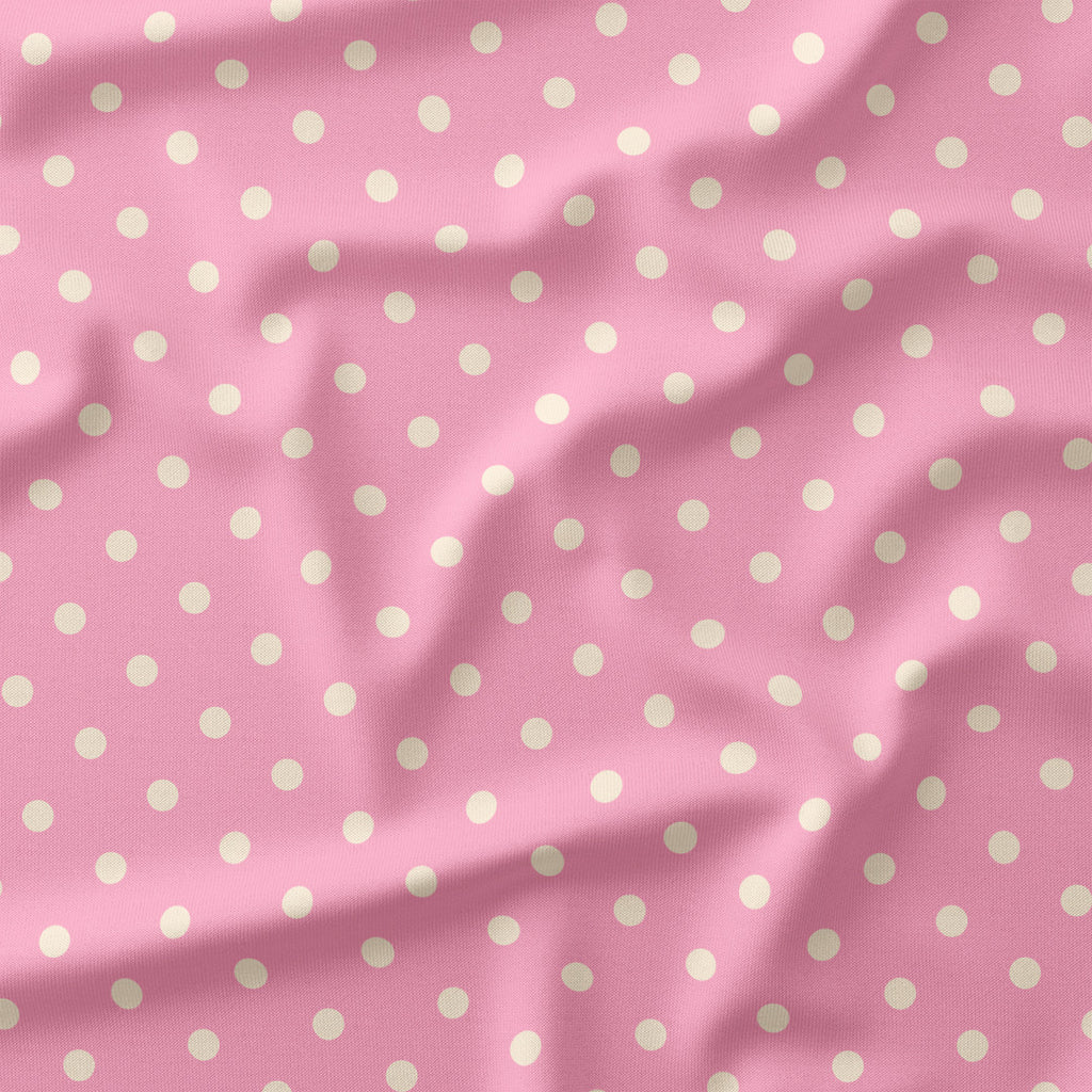Polka Dot Cream and Light Pink fabric