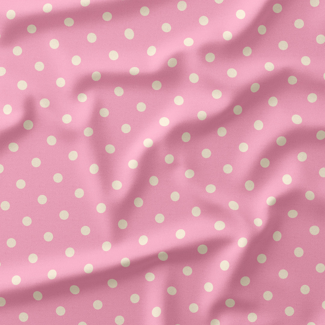 Polka Dot Cream and Light Pink fabric