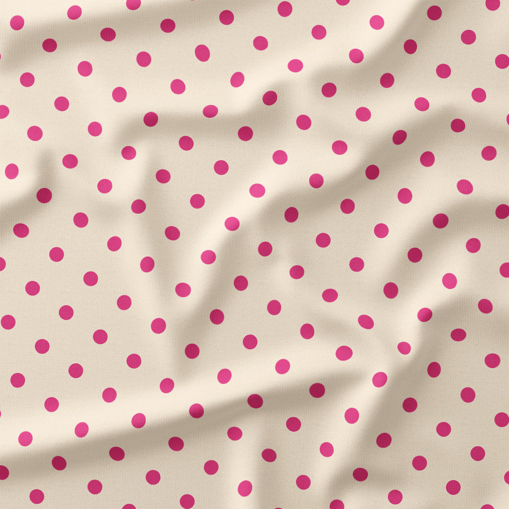 Polka Dot Dark Pink and Cream fabric
