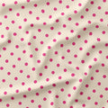 Polka Dot Dark Pink and Cream fabric