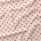 Polka Dot Dark Pink and Cream fabric