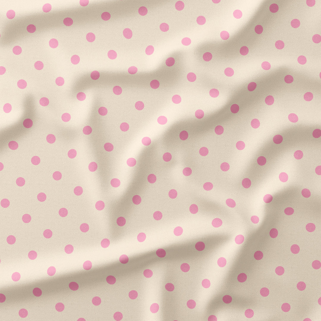 Polka Dot Light Pink and Cream fabric