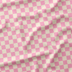 Check Light Pink and Cream fabric