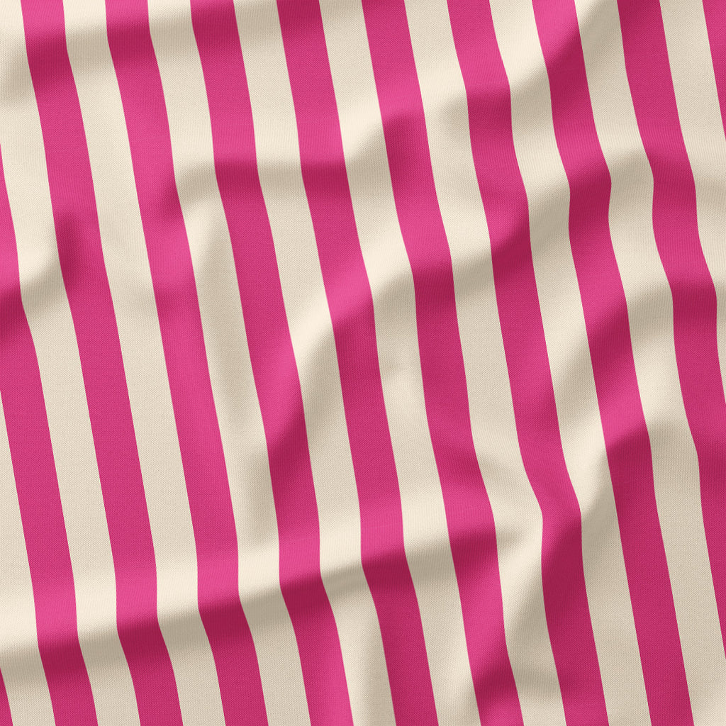 Stripe Dark Pink and Cream fabric